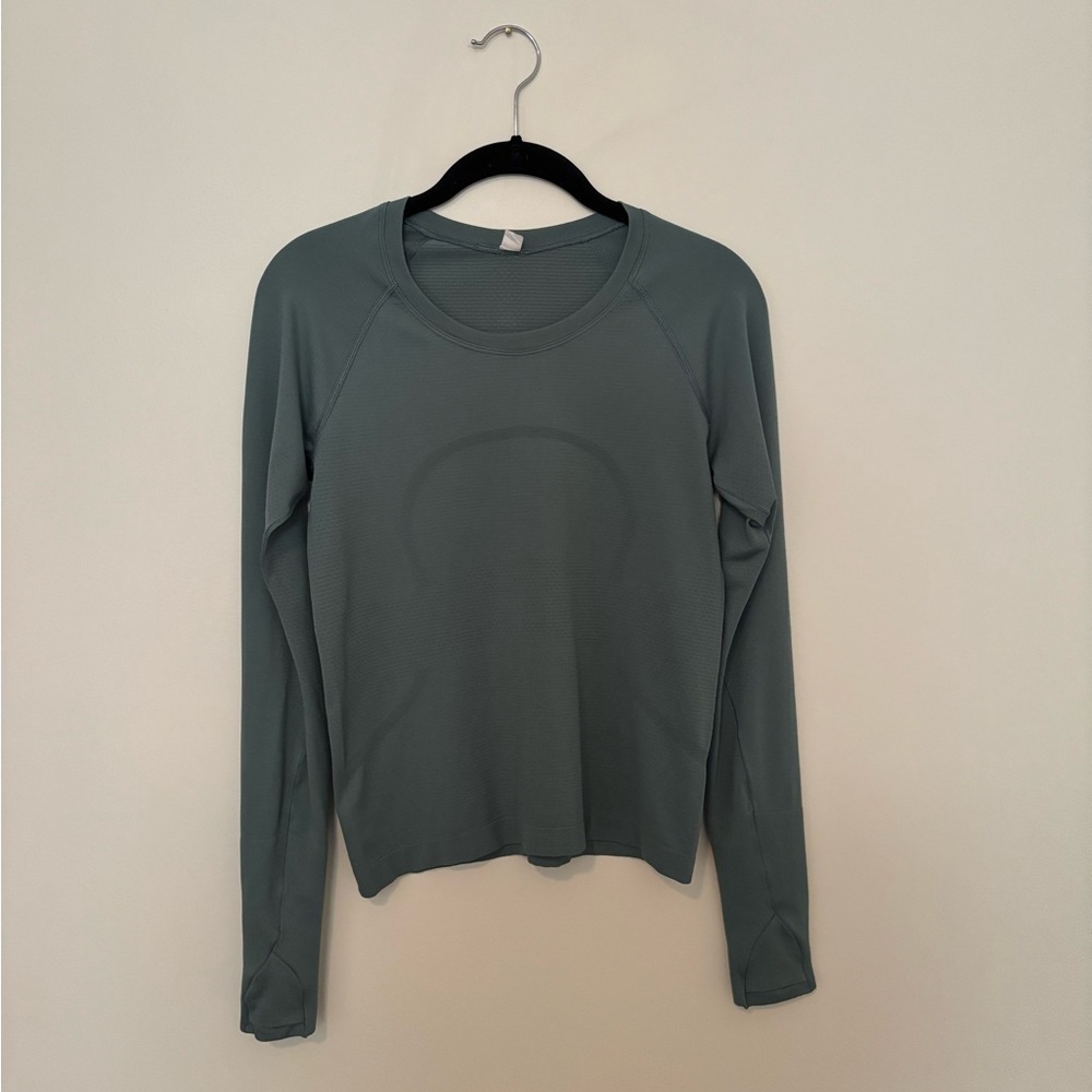 lululemon athletica Long-Sleeve Performance Tee in Sage Green